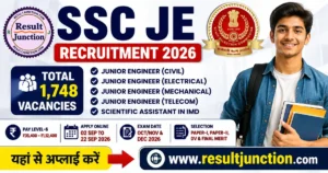 Read more about the article SSC JE Recruitment 2026: 1,748 Posts Apply Online