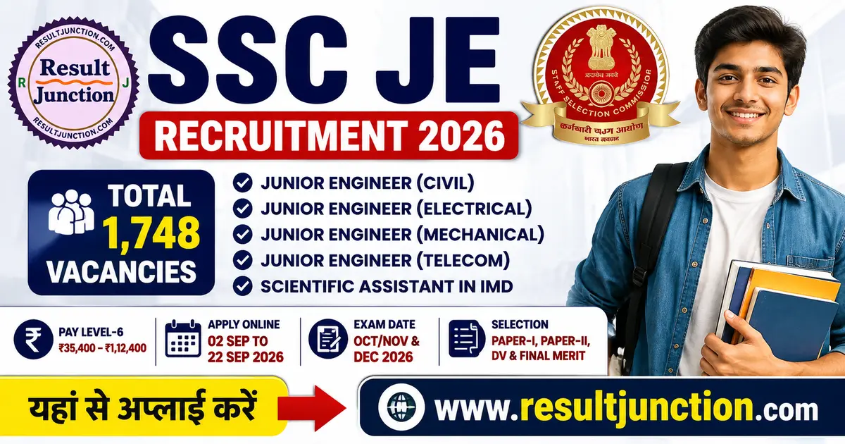You are currently viewing SSC JE Recruitment 2026: 1,748 Posts Apply Online