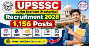 Read more about the article UPSSSC JE Mechanical Recruitment 2026: 1156 Posts, Apply Online